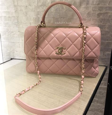 chanel pink handbag 2017|chanel pink top handle bag.